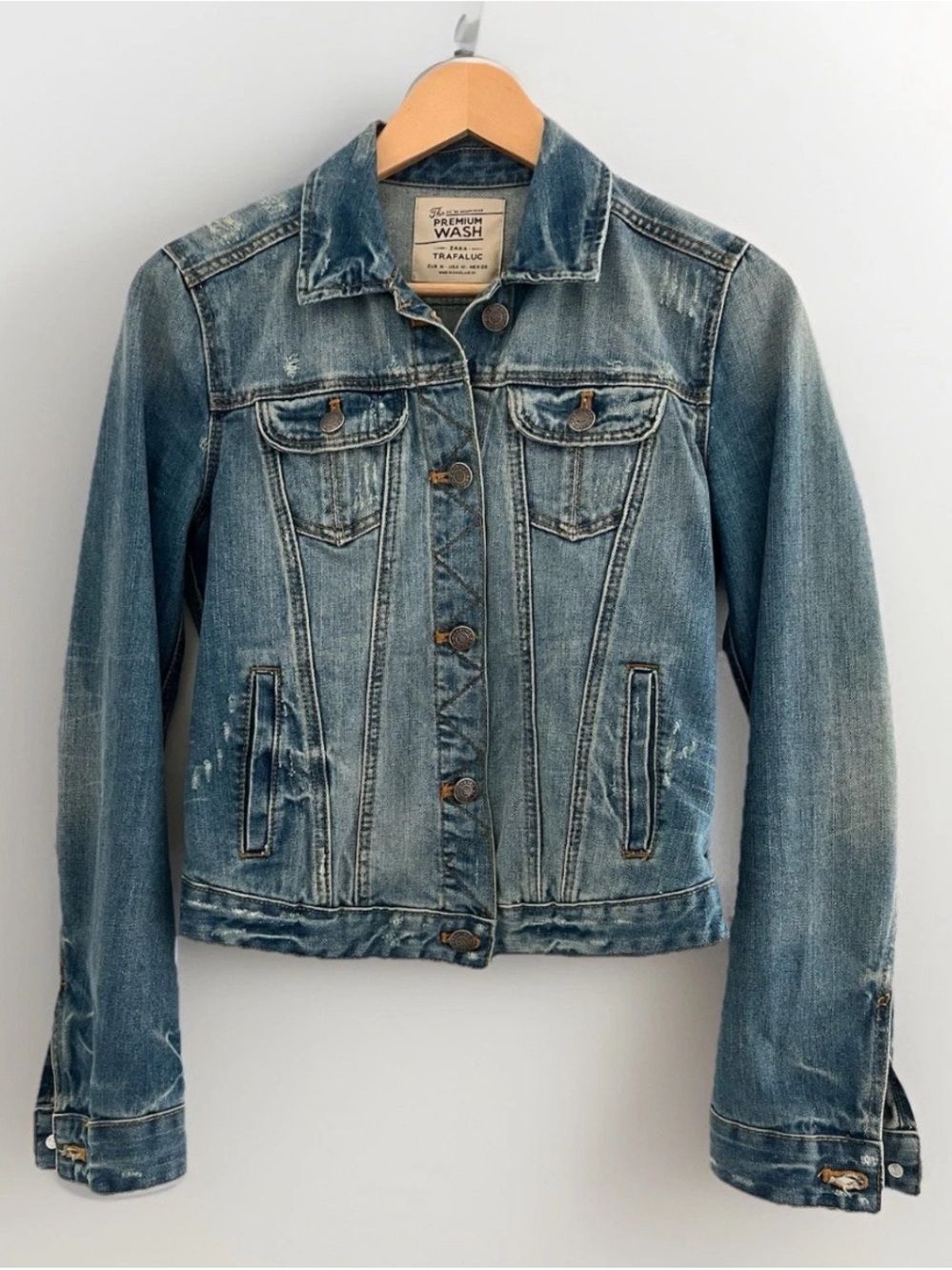 Zara Trafaluc Denim Jacket - Faded Blue Jean Medium